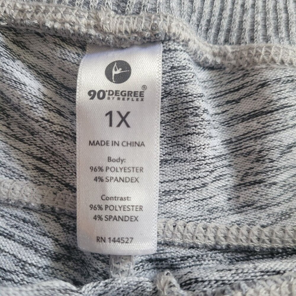90 Degree by Reflex Soft Activewear Lounge Shorts Pockets Drawstring Women 1x - Picture 2 of 3
